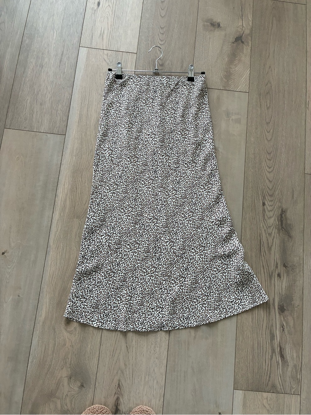Leopard Print Midi Skirt in Beige